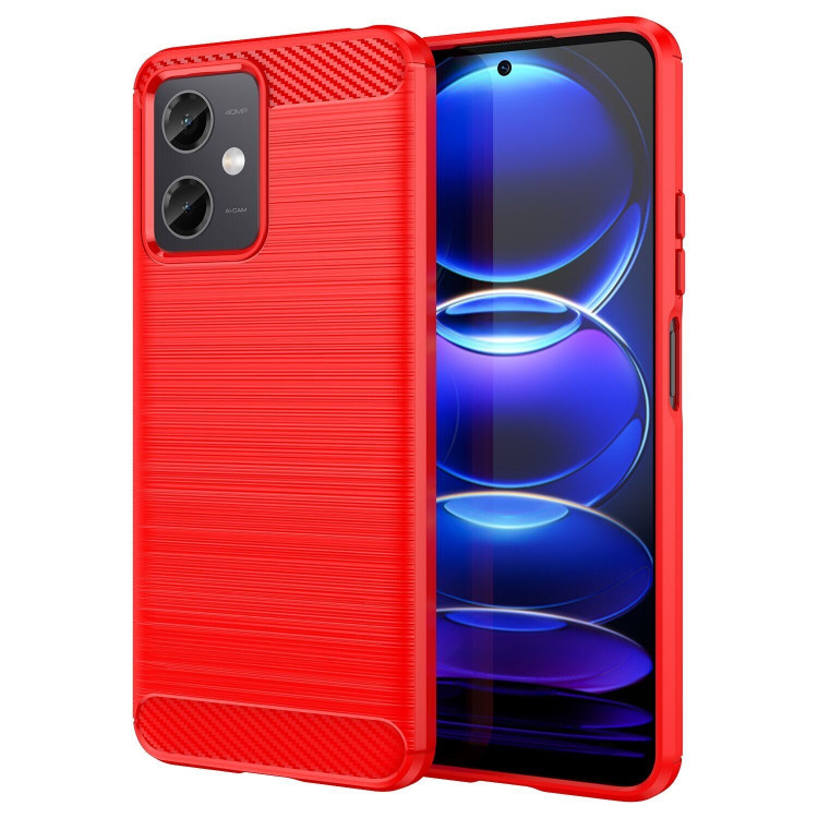 Чехол-накладка Carbon Fibre для Xiaomi Redmi Note 12, POCO X5 5G (красный)