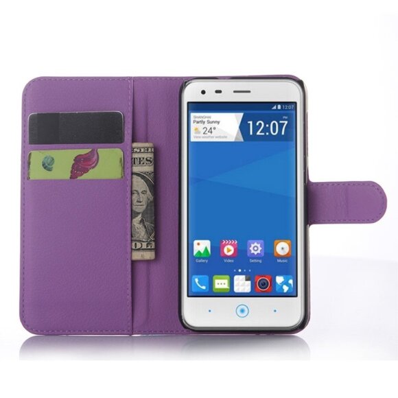 Чехол с визитницей для ZTE Blade S6 (фиолетовый)