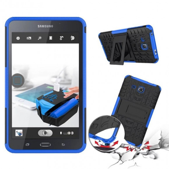 Чехол Hybrid Armor для Samsung Galaxy Tab A (6) 7.0 SM-T285 / SM-T280 (черный + голубой) Чехол Hybrid Armor для Samsung Galaxy Tab A (6) 7.0 SM-T285 / SM-T280 (черный + голубой)