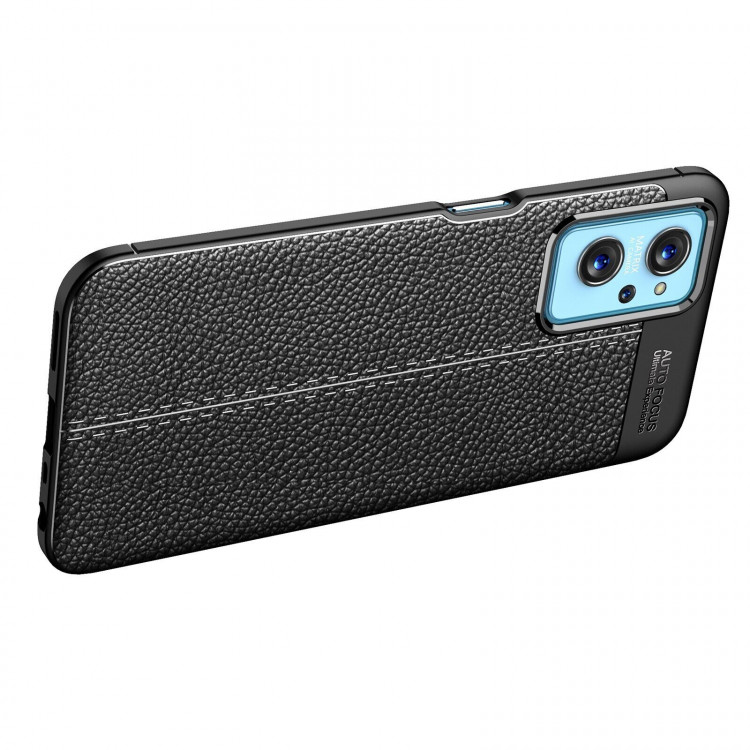 Чехол-накладка Litchi Grain для Realme 9i, OPPO A36, OPPO A76 (черный)