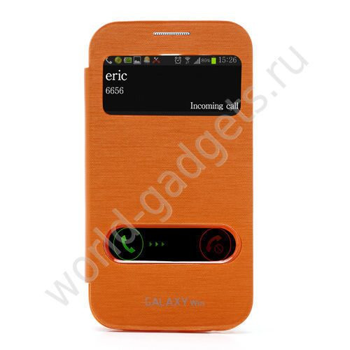 Задняя крышка-чехол с окном для Samsung Galaxy Win / i8550 (оранжевый)