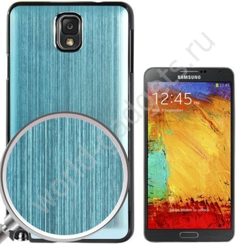 Чехол с алюминиевой накладкой для Samsung Galaxy Note 3 / N9000 (голубой)