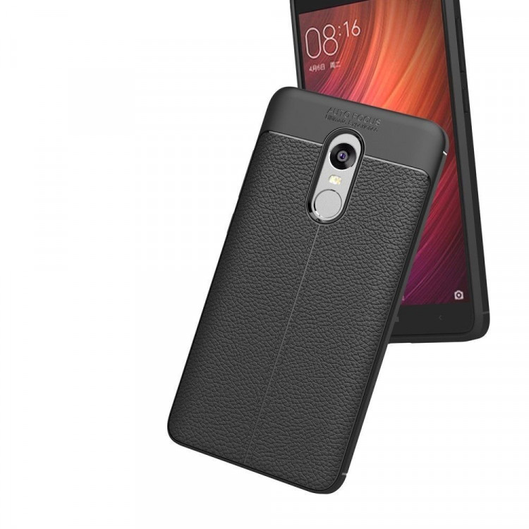 Чехол-накладка Litchi Grain для Xiaomi Redmi Note 4X / Note 4 (черный)