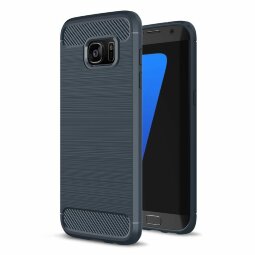 Чехол-накладка Carbon Fibre для Samsung Galaxy S7 Edge (темно-синий)