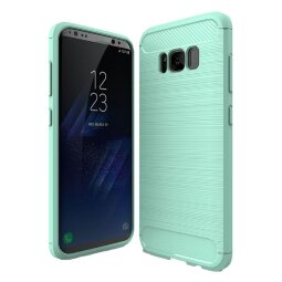Чехол-накладка Carbon Fibre для Samsung Galaxy S8+ (сине-зеленый)