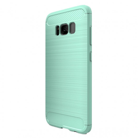 Чехол-накладка Carbon Fibre для Samsung Galaxy S8+ (сине-зеленый)