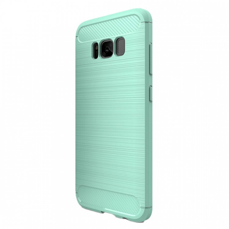 Чехол-накладка Carbon Fibre для Samsung Galaxy S8+ (сине-зеленый)