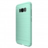 Чехол-накладка Carbon Fibre для Samsung Galaxy S8+ (сине-зеленый)