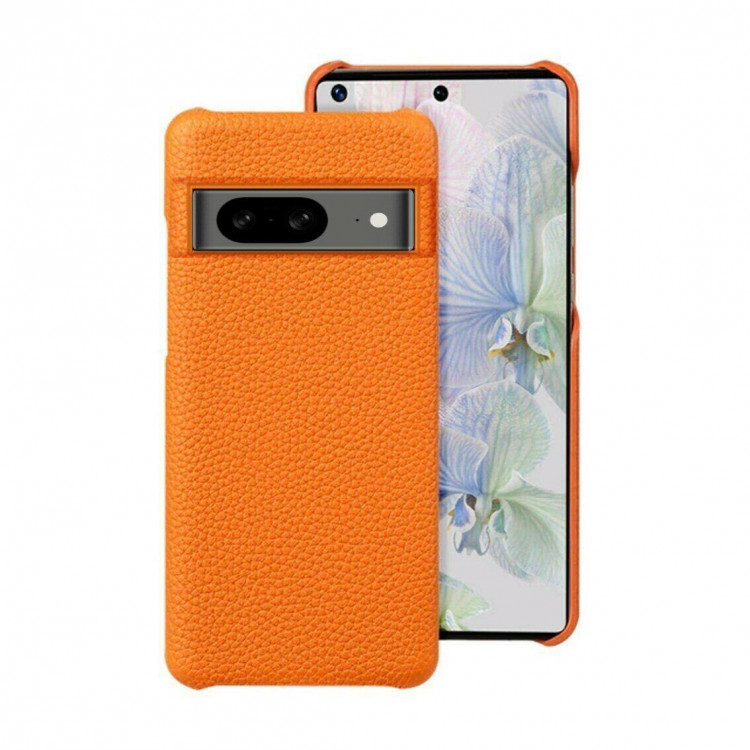 Кожаный чехол Cowhide для Google Pixel 8 (оранжевый)