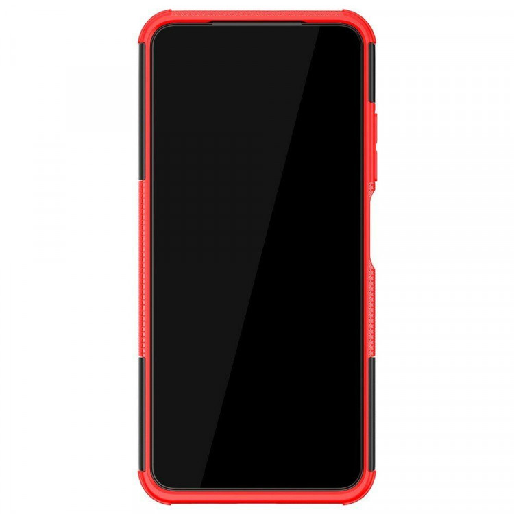 Чехол Hybrid Armor для Xiaomi Redmi Note 10 / Redmi Note 10S / Poco M5S (черный + красный)