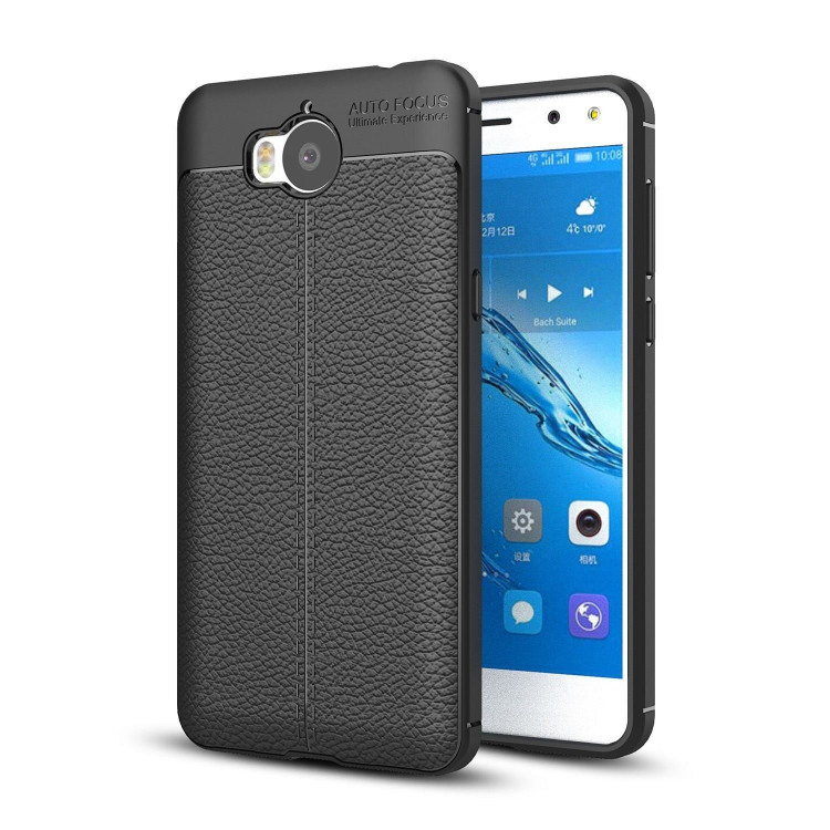 Чехол-накладка Litchi Grain для Huawei Y5 2017 / Y6 2017 (черный)