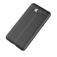 Чехол-накладка Litchi Grain для Huawei Y5 2017 / Y6 2017 (черный)
