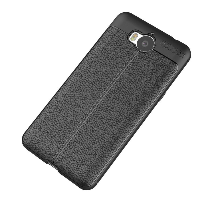 Чехол-накладка Litchi Grain для Huawei Y5 2017 / Y6 2017 (черный)
