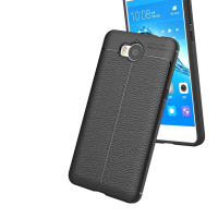 Чехол-накладка Litchi Grain для Huawei Y5 2017 / Y6 2017 (черный)