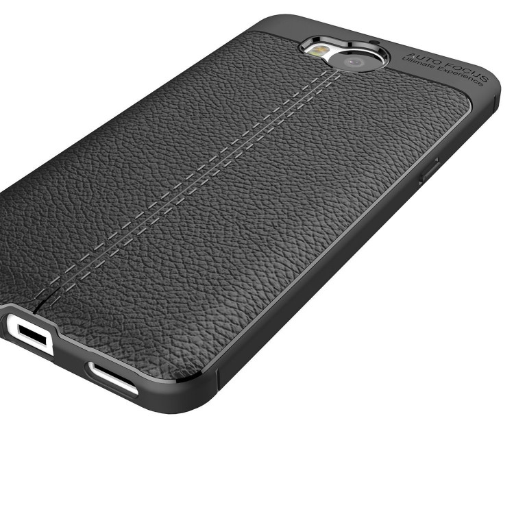 Чехол-накладка Litchi Grain для Huawei Y5 2017 / Y6 2017 (черный)