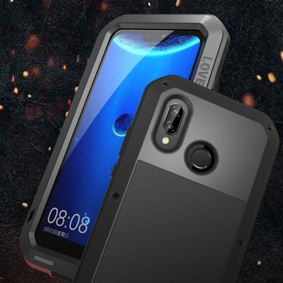 Гибридный чехол LOVE MEI для Huawei P20 Lite / nova 3e (серебряный)