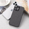Чехол с тканевой текстурой для iPhone 13 (черный)
