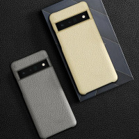 Кожаный чехол Cowhide для Google Pixel 7 (бежевый)