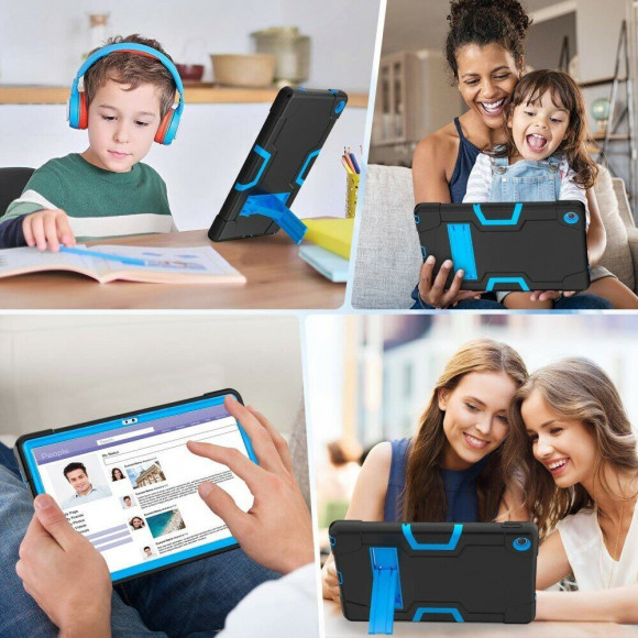 Гибридный TPU чехол для Lenovo Tab M10 Plus (Gen 3) / Lenovo Xiaoxin Pad 2022 (черный + синий) Гибридный TPU чехол для Lenovo Tab M10 Plus (Gen 3) / Lenovo Xiaoxin Pad 2022 (черный + синий)