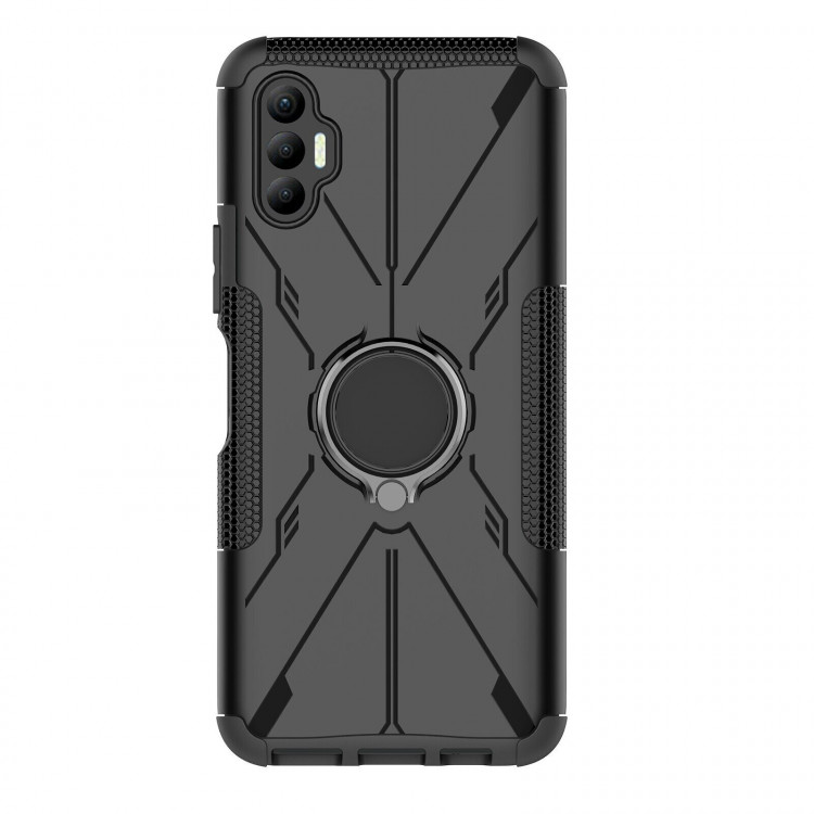Чехол Armor Shockproof Ring Holder для Tecno Spark 8P (черный)