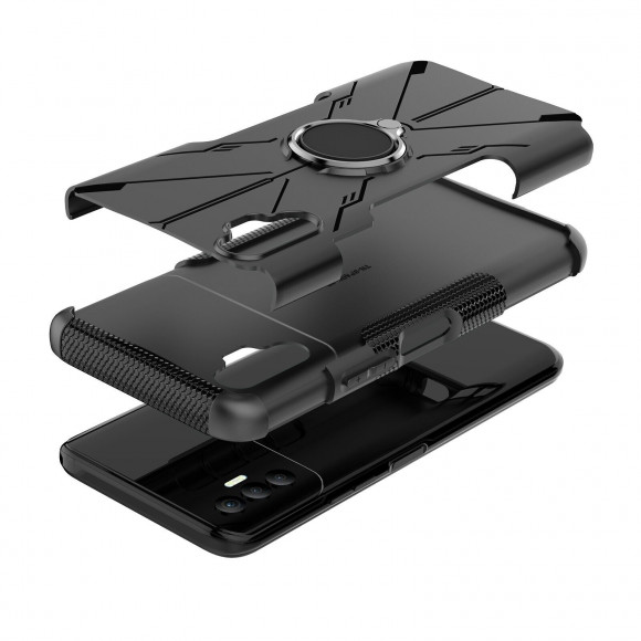 Чехол Armor Shockproof Ring Holder для Tecno Spark 8P (черный) Чехол Armor Shockproof Ring Holder для Tecno Spark 8P (черный)