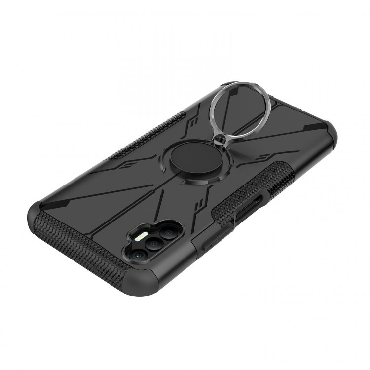 Чехол Armor Shockproof Ring Holder для Tecno Spark 8P (черный)