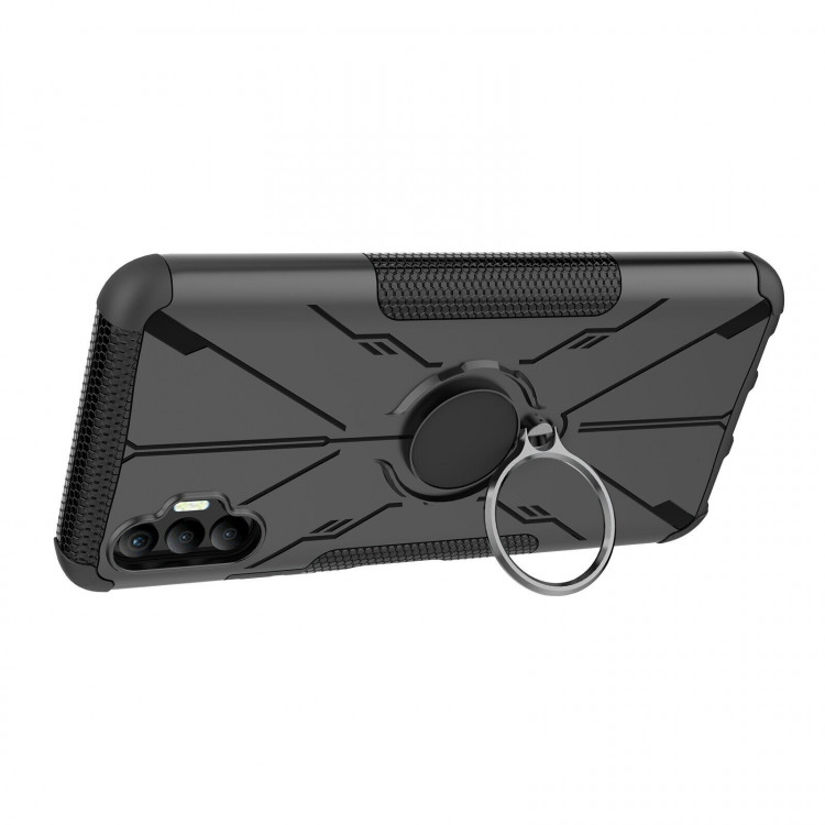 Чехол Armor Shockproof Ring Holder для Tecno Spark 8P (черный)