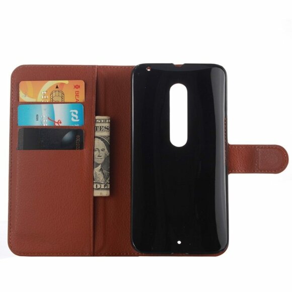 Чехол с визитницей для Motorola Moto X Style (коричневый)