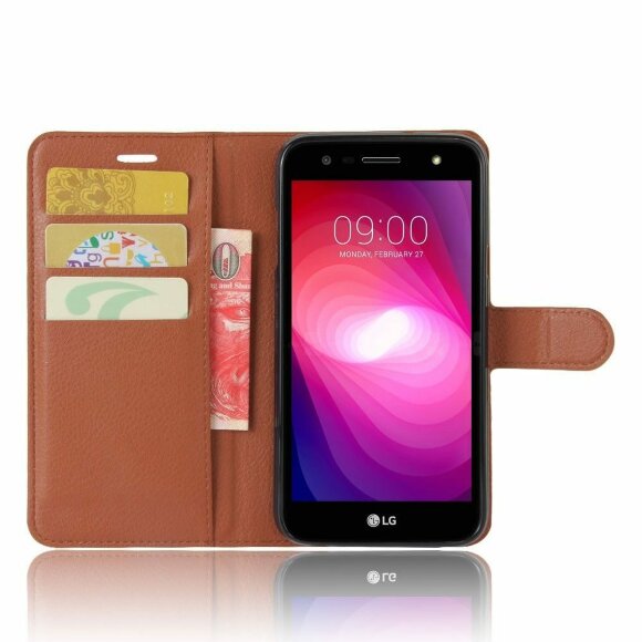 Чехол с визитницей для LG X Power 2 M320  (коричневый)