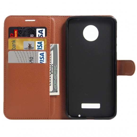 Чехол с визитницей для Motorola Moto Z Force (коричневый) Чехол с визитницей для Motorola Moto Z Force (коричневый)