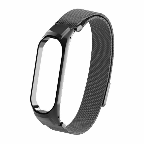 Сетчатый браслет для Xiaomi Mi Band 4 (черный)