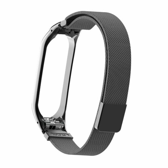 Сетчатый браслет для Xiaomi Mi Band 4 (черный)
