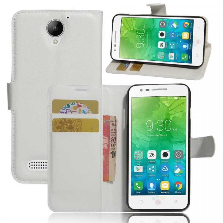 Чехол с визитницей для Lenovo Vibe C2 Power (белый)