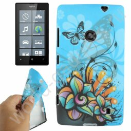 Чехол Flower and Butterfly для Nokia Lumia 520