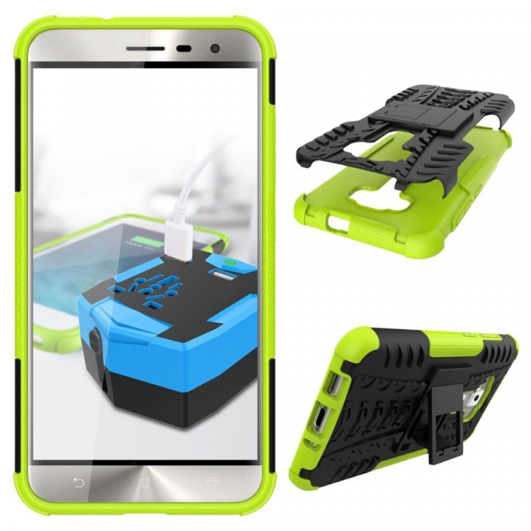 Чехол Hybrid Armor для ASUS Zenfone 3 ZE552KL (черный + зеленый)