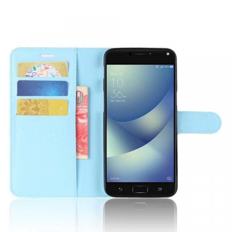 Чехол с визитницей для Asus Zenfone 4 Max ZC554KL (голубой)