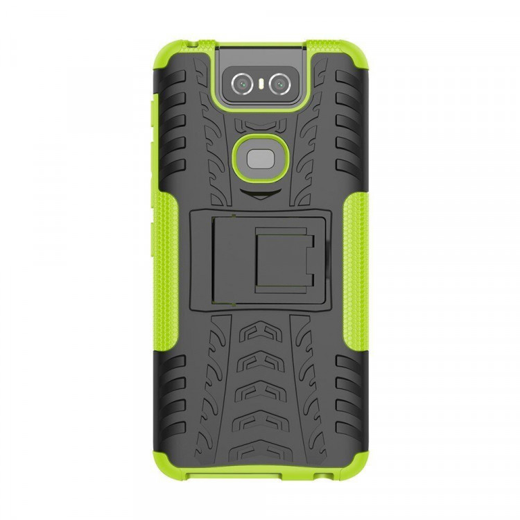 Чехол Hybrid Armor для Asus Zenfone 6 ZS630KL (черный + зеленый)