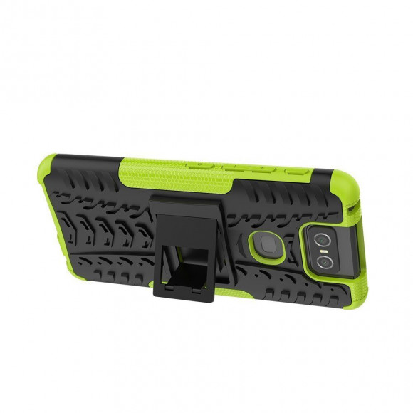 Чехол Hybrid Armor для Asus Zenfone 6 ZS630KL (черный + зеленый)