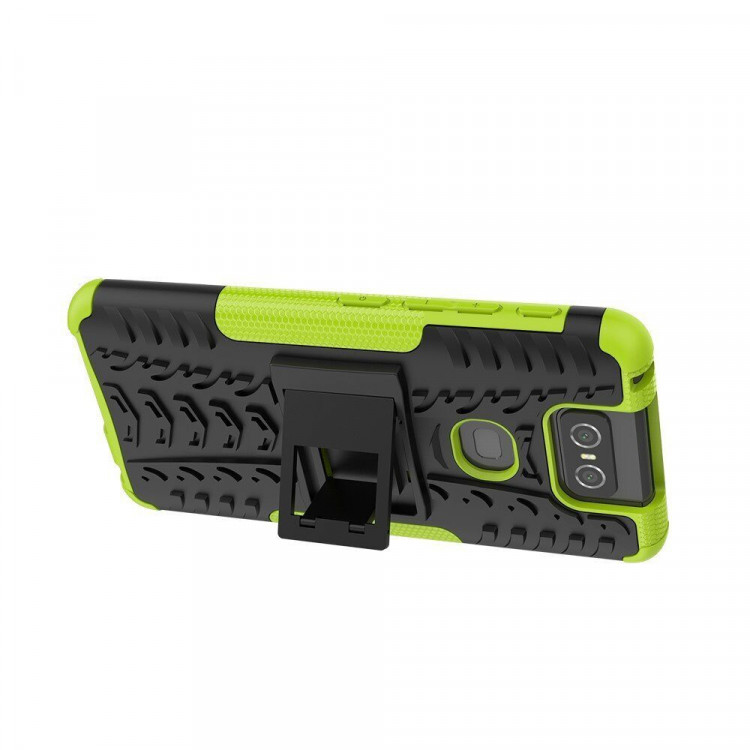Чехол Hybrid Armor для Asus Zenfone 6 ZS630KL (черный + зеленый)