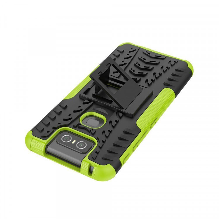 Чехол Hybrid Armor для Asus Zenfone 6 ZS630KL (черный + зеленый)