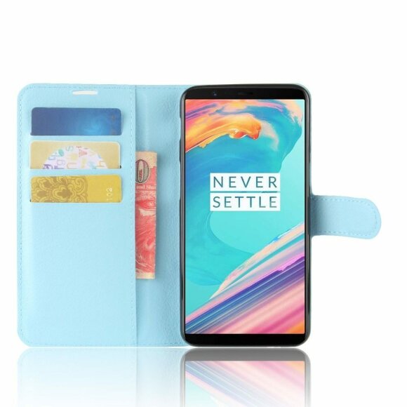 Чехол с визитницей для OnePlus 5T (голубой)