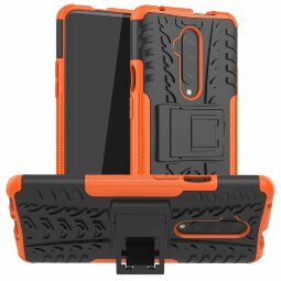 Чехол Hybrid Armor для OnePlus 7T Pro (черный + оранжевый)