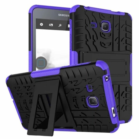 Чехол Hybrid Armor для Samsung Galaxy Tab A (6) 7.0 SM-T285 / SM-T280 (черный + фиолетовый)