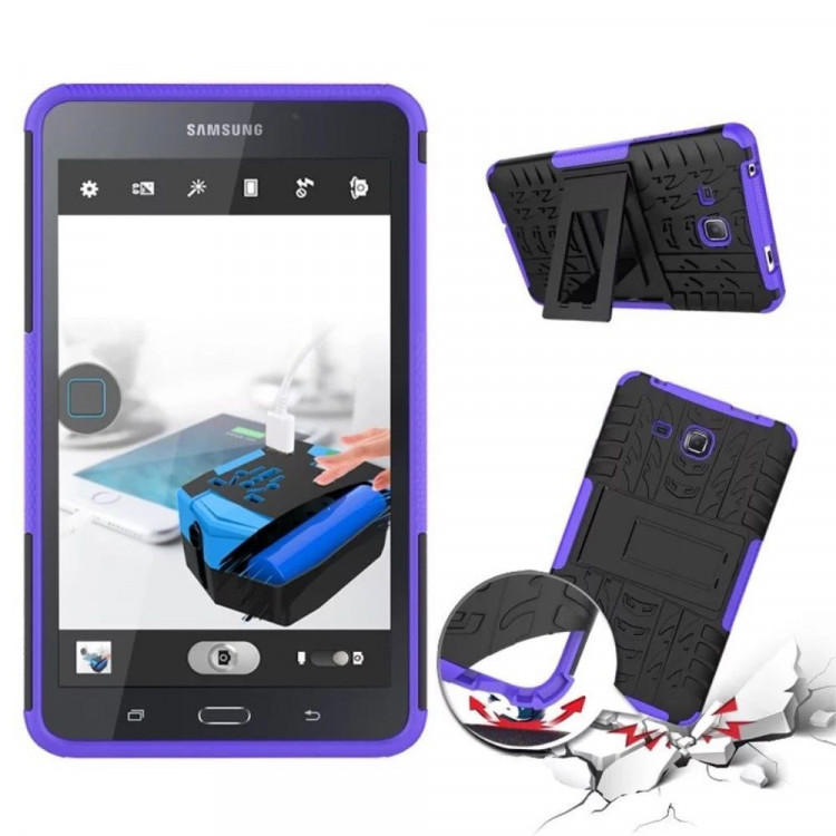 Чехол Hybrid Armor для Samsung Galaxy Tab A (6) 7.0 SM-T285 / SM-T280 (черный + фиолетовый)