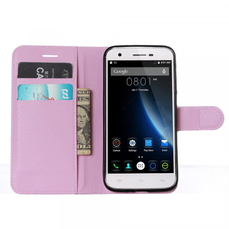 Чехол с визитницей для DOOGEE F3 / F3 Pro (розовый)