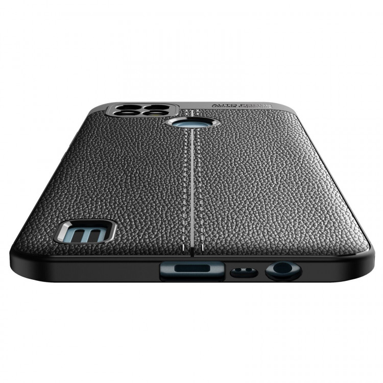 Чехол-накладка Litchi Grain для Realme C21 (черный)