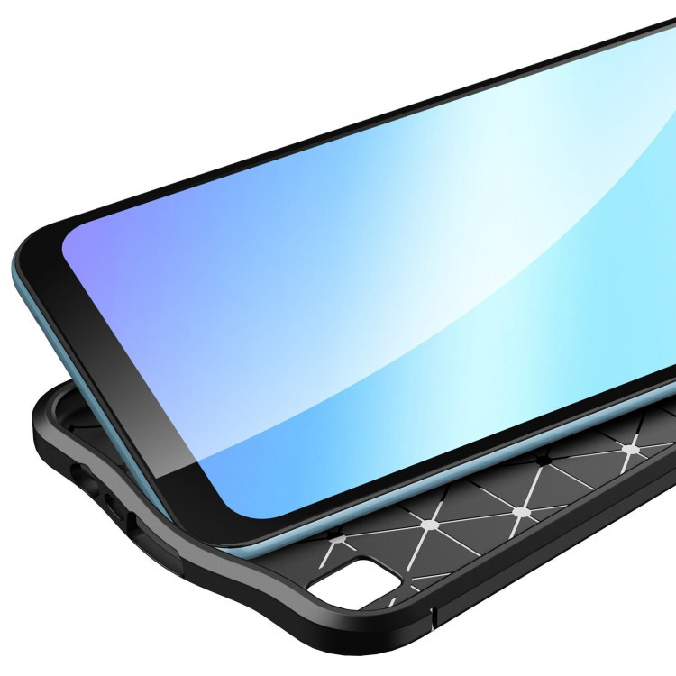 Чехол-накладка Litchi Grain для Realme C21 (черный)