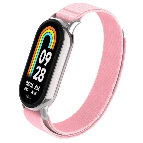 Ремешок с нейлоновой петлей для Xiaomi Mi Smart Band 8, Xiaomi Mi Band 8 (розовый) Ремешок с нейлоновой петлей для Xiaomi Mi Smart Band 8, Xiaomi Mi Band 8 (розовый)