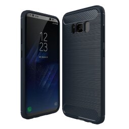 Чехол-накладка Carbon Fibre для Samsung Galaxy S8+ (темно-синий)