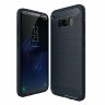 Чехол-накладка Carbon Fibre для Samsung Galaxy S8+ (темно-синий)